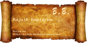 Bajzik Boglárka névjegykártya